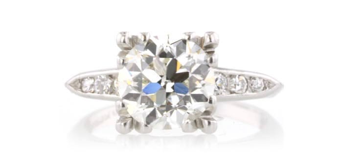 2.2 euro cut diamond ring