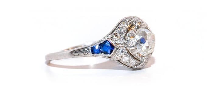 diamond sapphire vintage ring