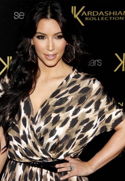 Kim Kardashian wearing the engagement ring from Kris Humphries that he later sold for $750,000. Credit: PR Photos.