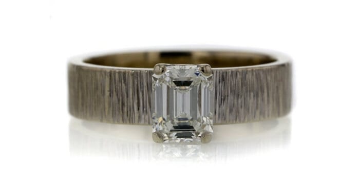 1.00 CT Emerald Cut Solitaire Ring sold at Worthy for $1,710