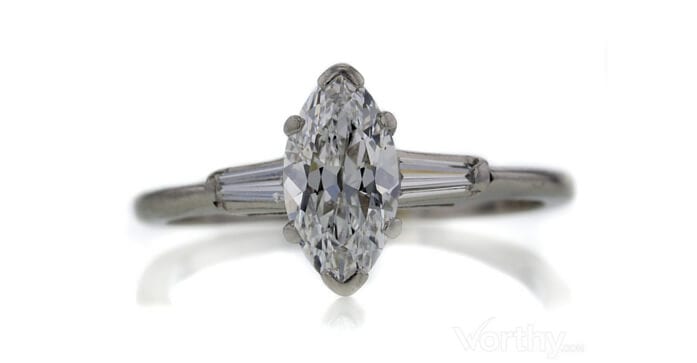 GIA 1.04 CT Marquise Cut Bridal Set Ring sold at Worthy for $3,717.