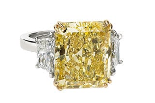 10.01 CT Fancy Yellow Diamond ring