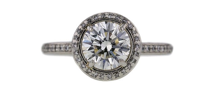 GIA 2.03 CT ROUND CUT HALO RING