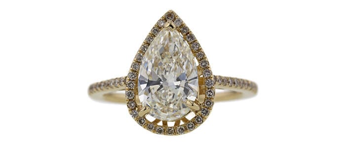 GIA 2.04 CT PEAR CUT HALO RING