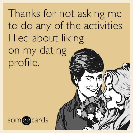 Online dating humour - fake activities on profile