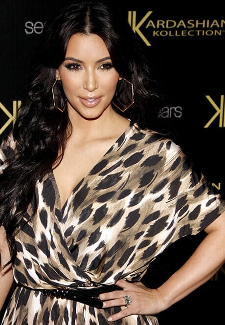 Kim Kardashian wearing the engagement ring from Kris Humphries that he later sold for $750,000. Credit: PR Photos.