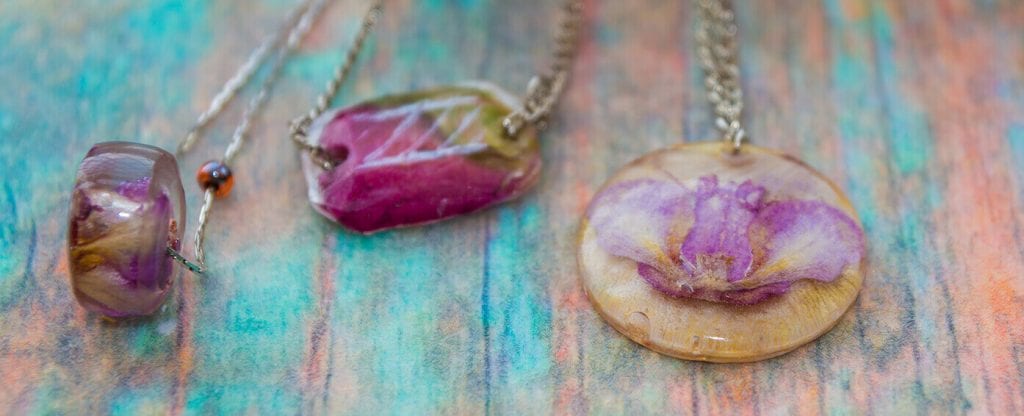 Jewelry made from on sale flower petals