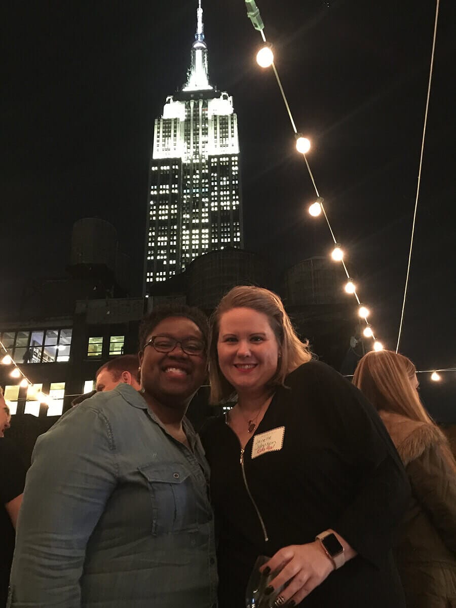 Andrea and Janelle at Worthy's rooftop party.