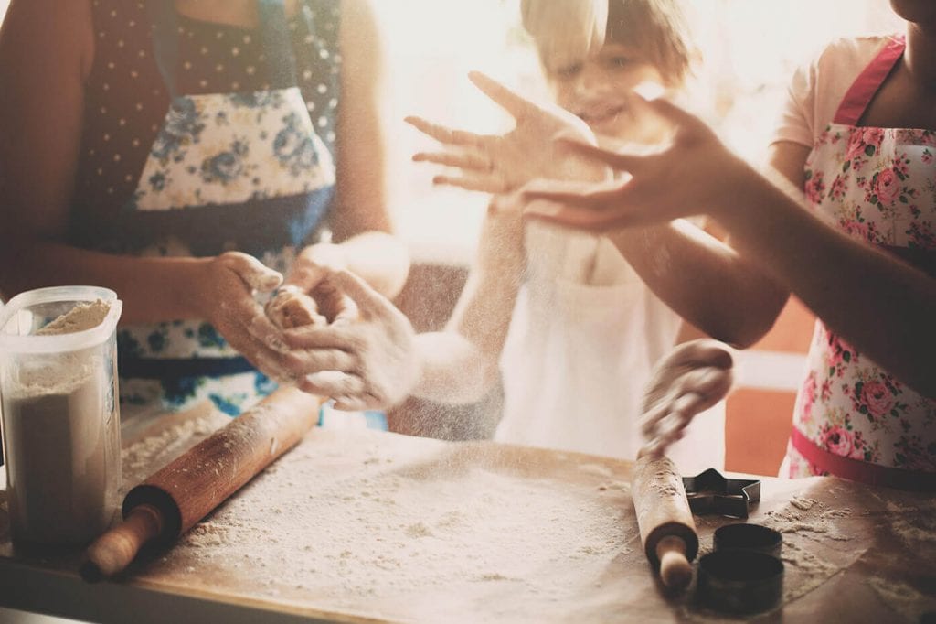 baking together  - ways to co parent during holidays