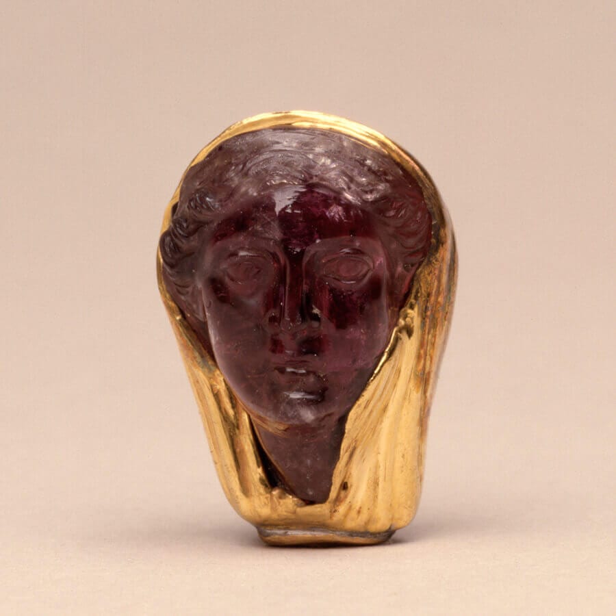 Head of Queen Arsinoe Carved amethyst