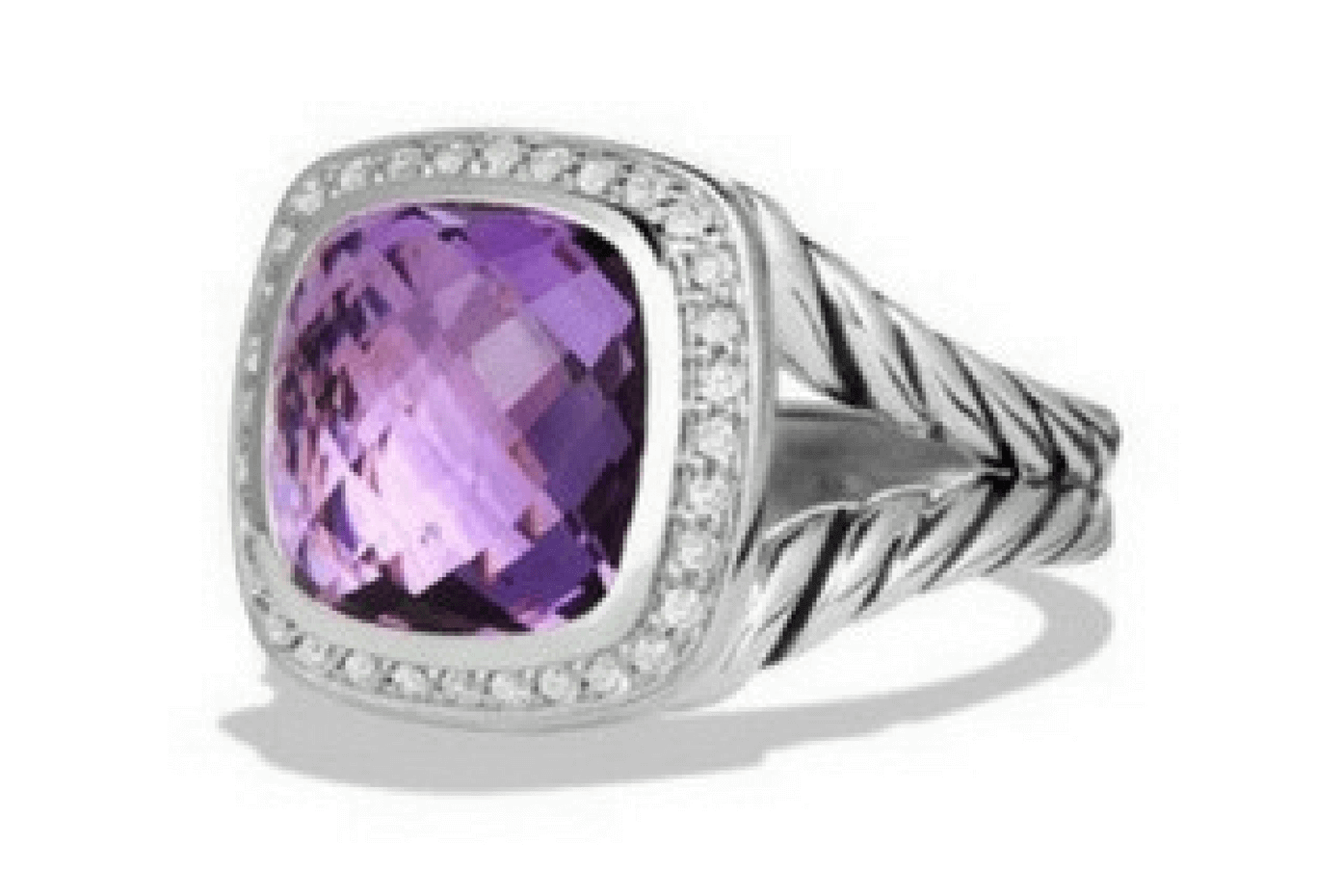 David Yurman Amethyst and Diamonds Ring