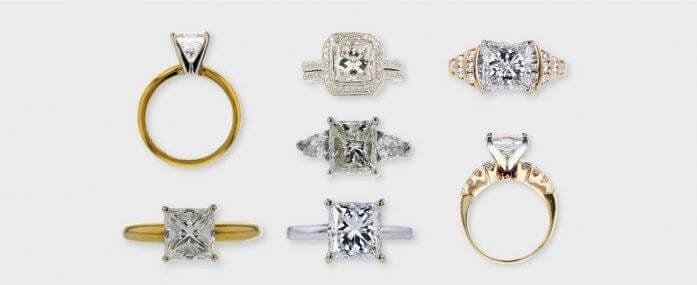 Types of princess cut on sale diamonds