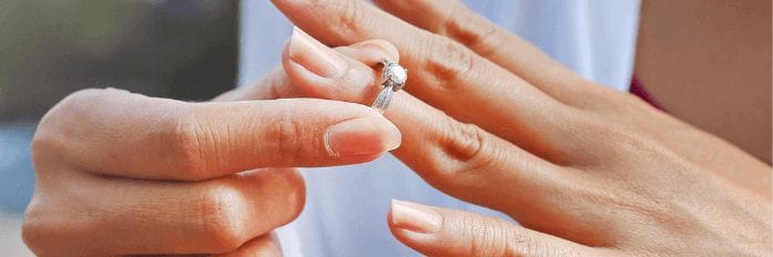 taking off engagement ring