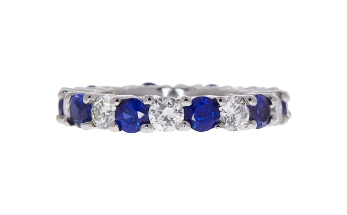 Sapphire and Diamond Eternity Band