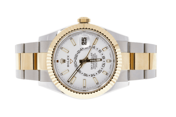 rolex Sky-Dweller white and yellow gold