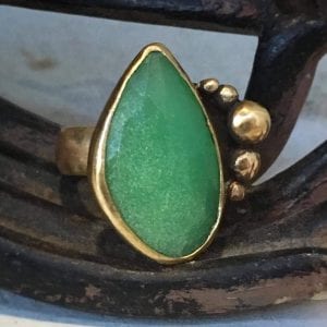 Bronze and Chrysoprase ring